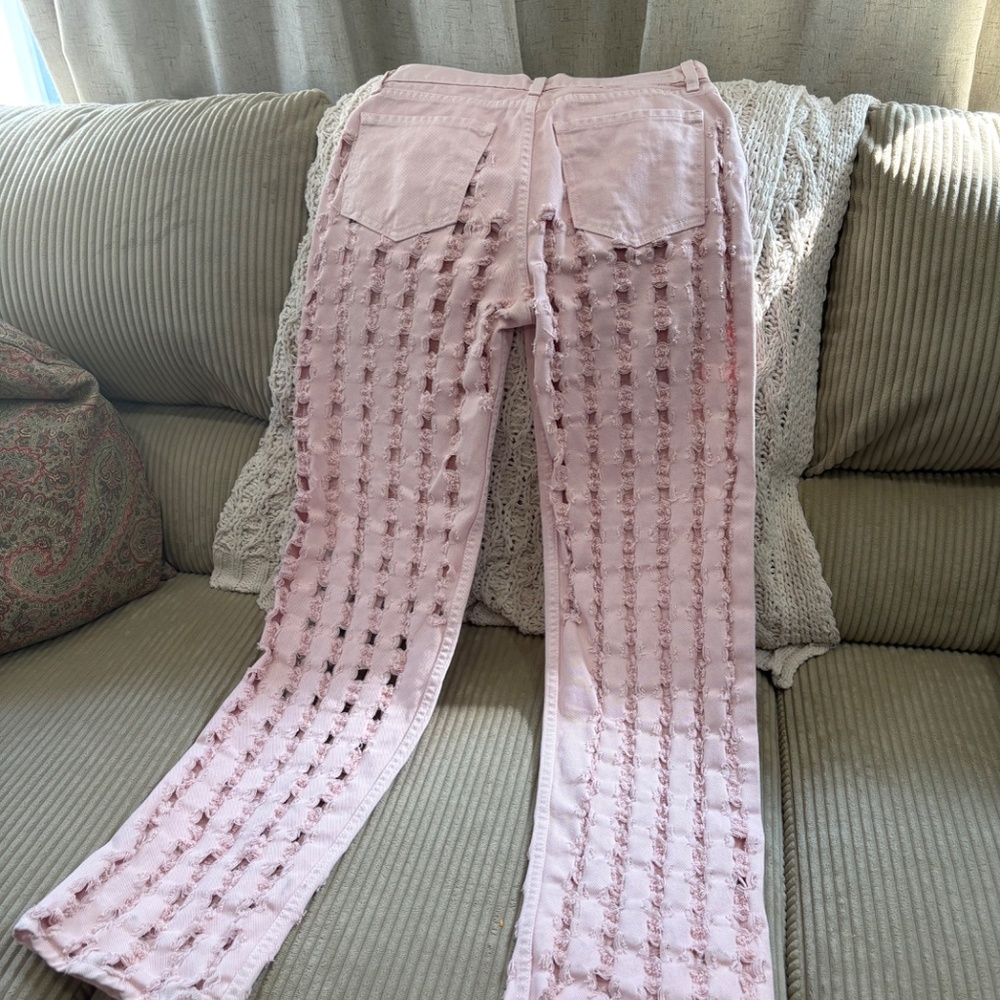 REVICE denim 101 VALLEY GIRL pink ripped distressed ladies jeans-27 Y2K vibes - Picture 2 of 6